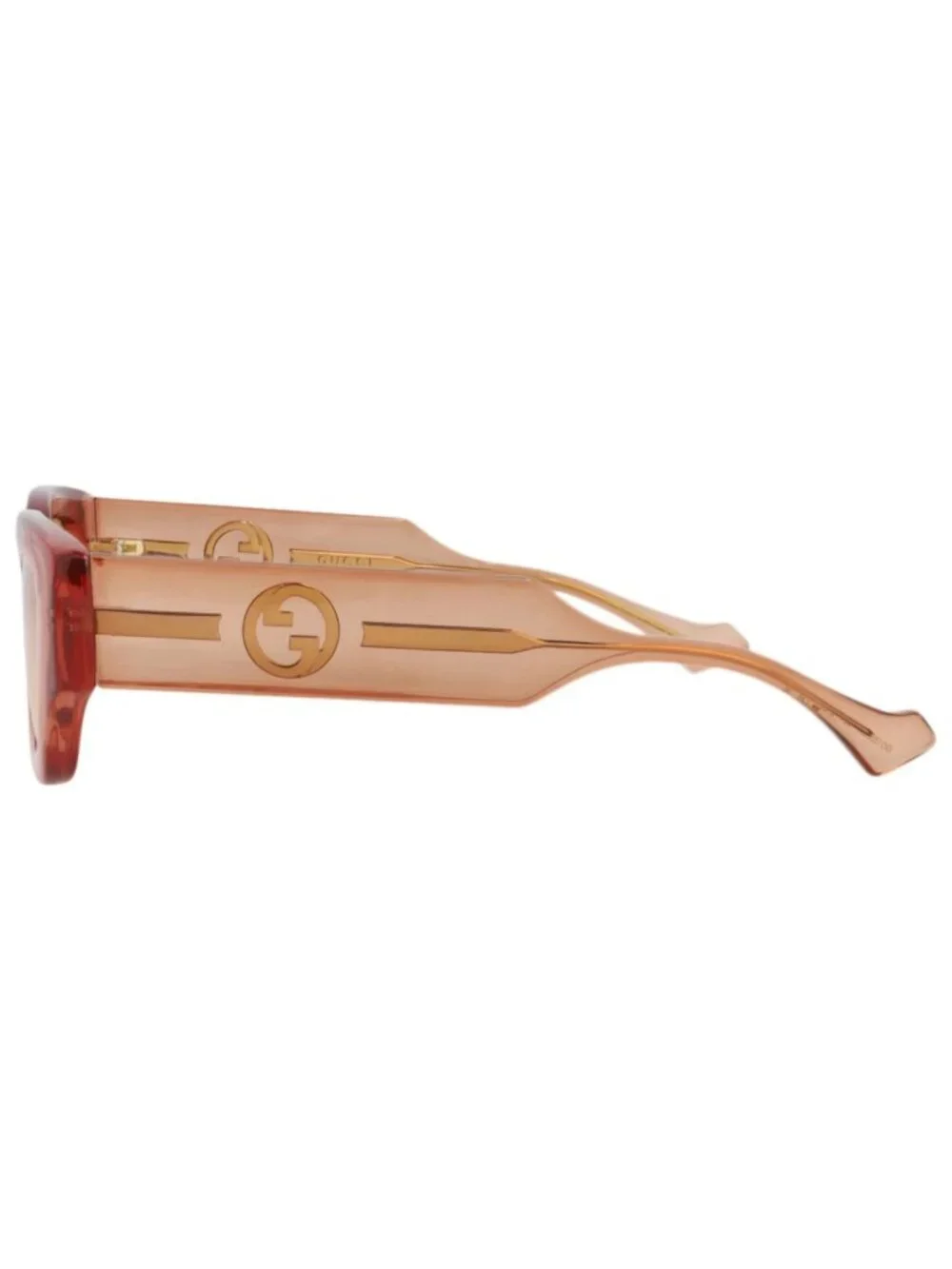 New Gucci Women's Sunglasses Cat Eye Injection Frame Brown Brown Orange